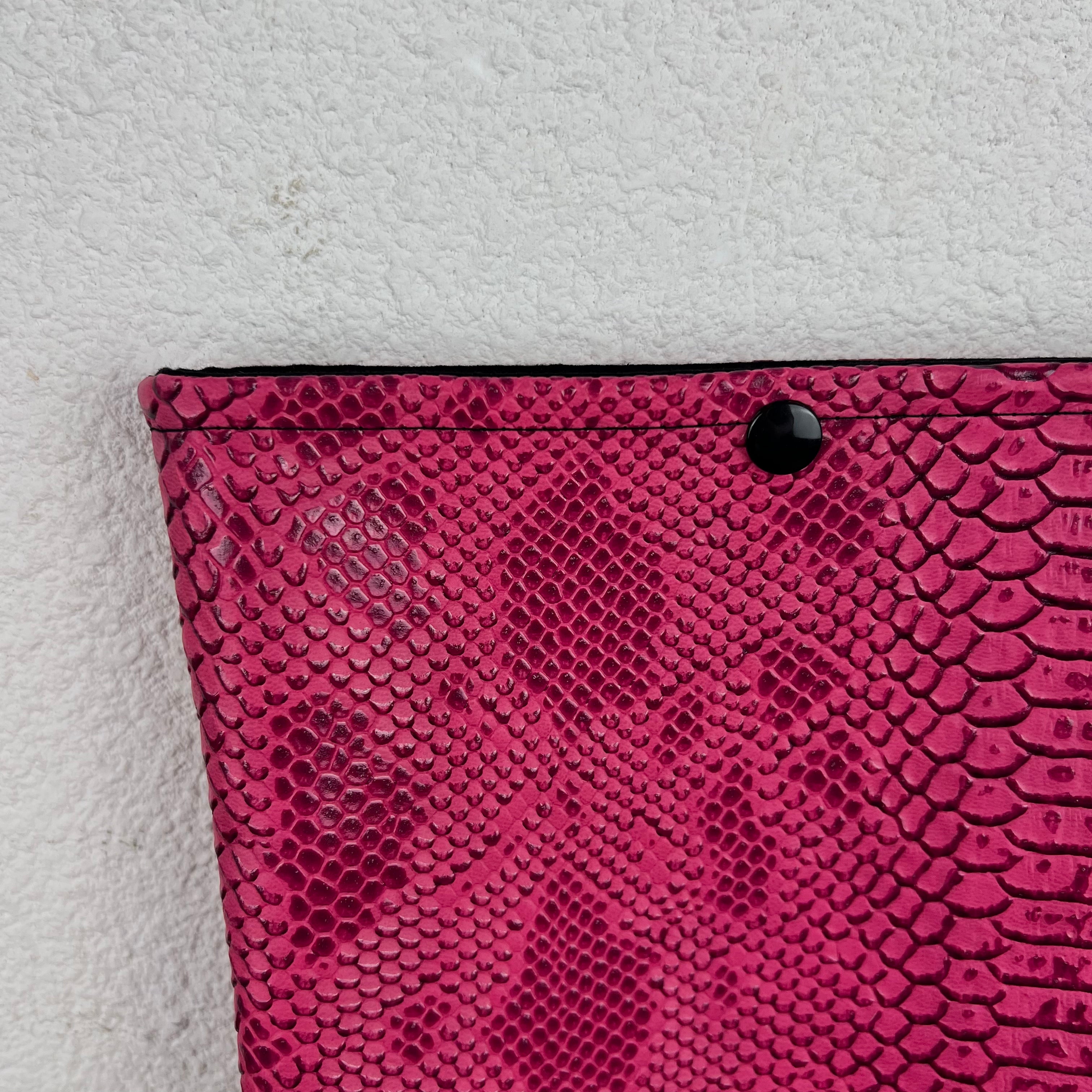 Pochette livre - Simili Cuir Dragon Rose