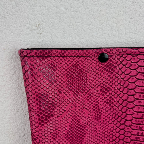 Pochette livre - Simili Cuir Dragon Rose