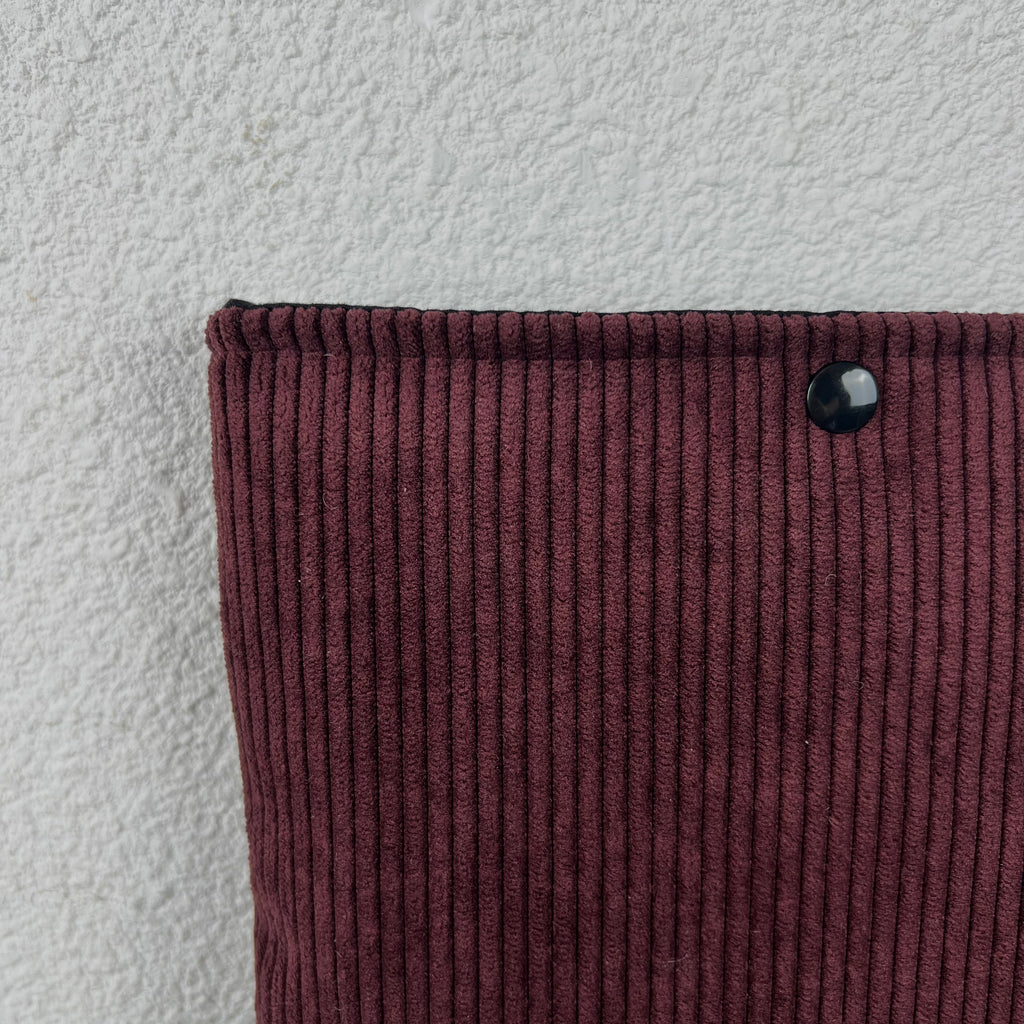 Pochette livre - Velours Côtelé Prune