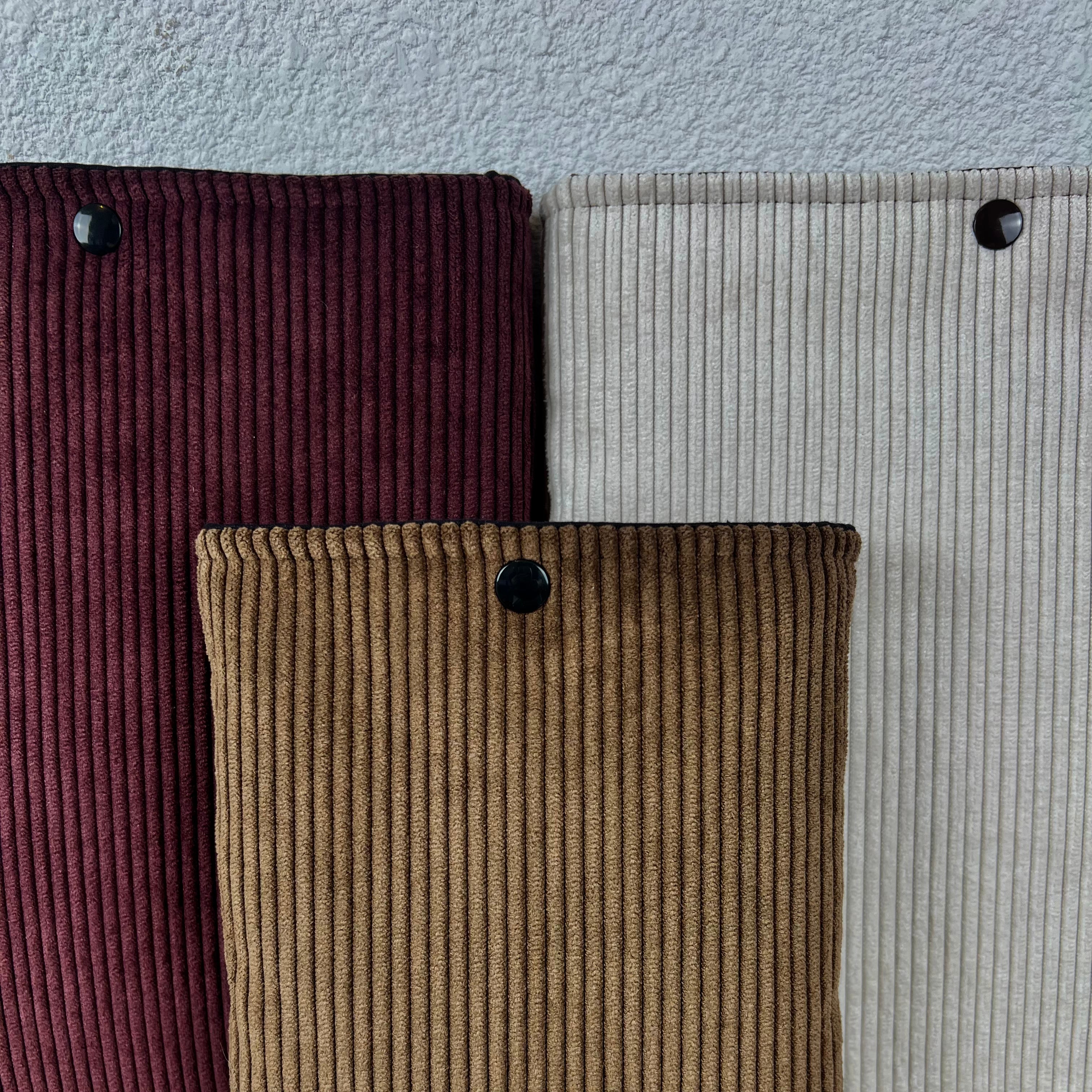 Pochette livre - Velours Côtelé Prune