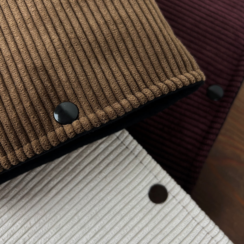 Pochette livre - Velours Côtelé Marron