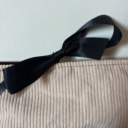 Pochette livre POCHE personnalisée - velours côtelé beige nude