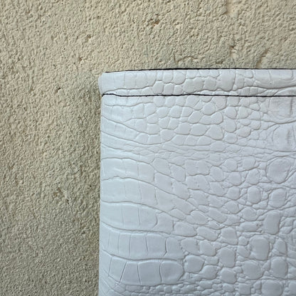 Pochette livre BROCHÉ personnalisée - simili cuir blanc serpent