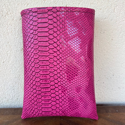 Pochette livre BROCHÉ personnalisée - simili cuir dragon rose