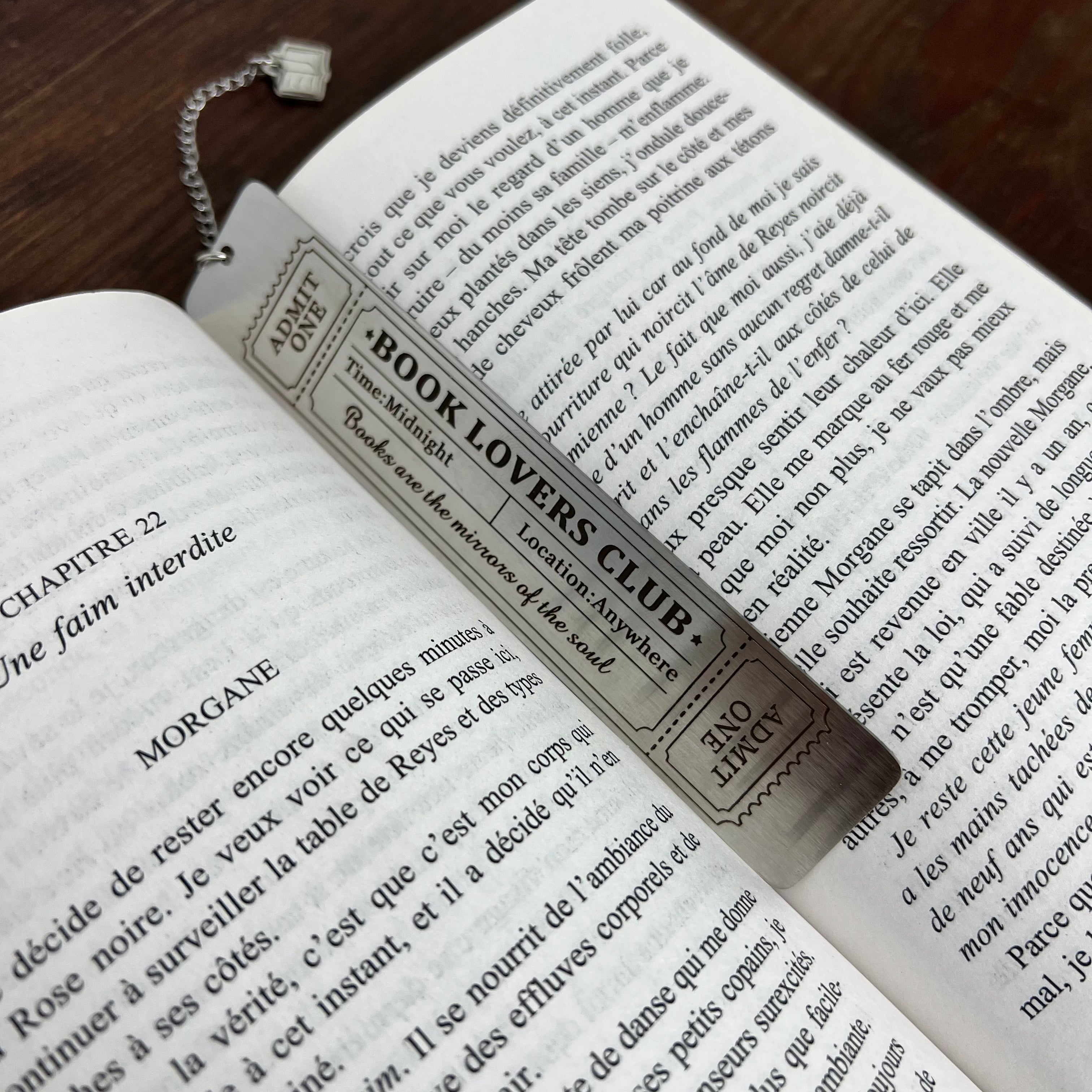 Marque-pages de lecture en acier