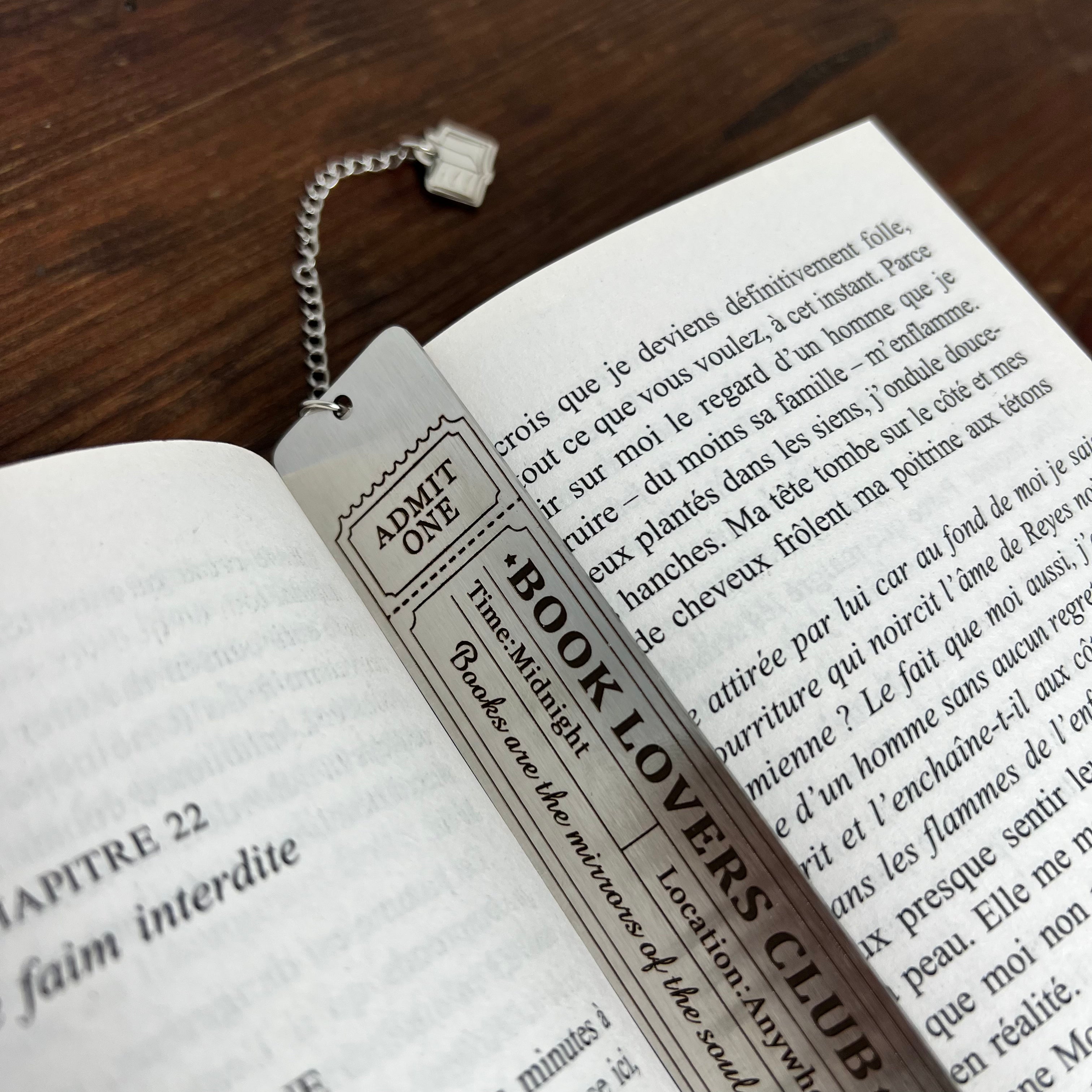 Marque-pages de lecture en acier