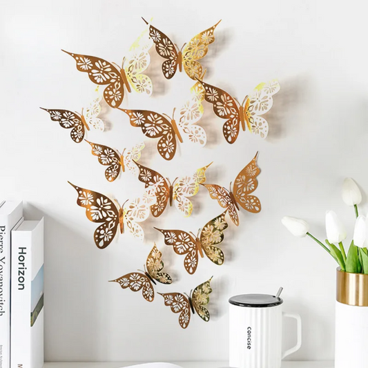 Papillons Enchantés - Autocollants 3D décoratifs stickers muraux