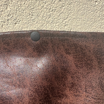 Pochette livre BROCHÉ personnalisée - simili cuir vieux marron