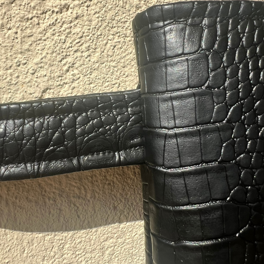 Pochette livre personnalisée - Simili Cuir Noir Serpent